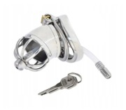 Stalowy pas cnoty, chastity, półring z kolcami + Dilator oring 50mm