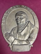 Jan Paweł Papież Duża Masywna Plakieta z Mosiądzu