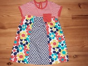 Wzorzysta sukienka z krótkim rękawem George 12-18m