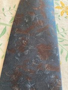 Granatowy krawat z elementami bordowo-brązowym krawat Simon jedwab