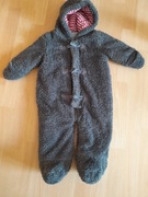 szary ocieplany kombinezon rozm. 6-9 miesięcy
