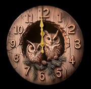 Piękny zegar myśliwski SOWY dla Leśnika Ornitologa. Nowy. Na prezent.