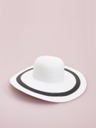 kapelusz damski pleciony Reserved biały czarna wstążka M ok 57 nowy