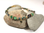 Bransoletka Zoisyt z Rubinem i Chryzokola  Kamienie naturalne