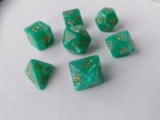Zestaw 7 kości RPG Zielonkawe