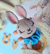 Szydełkowa grzechotka gryzak KRÓLIK RÓŻNE kolory