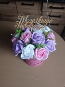Flowerbox mydlany na prezent urodziny 