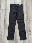 Czarne proste spodnie z wysokim stanem Massimo Dutti XS