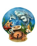 KOLOROWY, OZDOBNY ZEGAR DLA DZIECI/ RYBKA JAK NEMO/ OCEAN/ REKIN