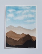 Akwarela Akwarelka Obraz pt. Brązowe Góry - Oczekiwanie. 18x24 cm