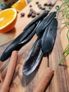 Kolczyki z piór rękodzieło czarne