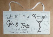 TABLICZKA ZAWIESZKA OZDOBNA GIN & TONIC