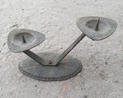 Stary świecznik miedziany metaloplastyka PRL loft retro #2