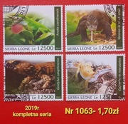 Znaczki fauna:1063: gady i płazy- Sierra Leone 2019r 