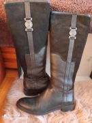 Kozaki Nessi, czarne,wysokie, skóra