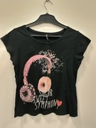 Czarna koszulka z krótkim rękawem T-shirt