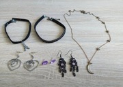 Zestaw sztucznej biżuterii alternative księżyc choker serce 