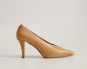 MANGO beżowe czółenka NOWE słupek 100% skóra naturalna 38