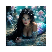 Obraz na płótnie Syrena na dnie oceanu 60x60 nowoczesny druk