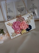 Biała Kopertówka - Kwiaty 3D