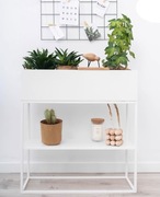 Donica doniczka osłonka biała metalowa modna loft hit dom dekoracje