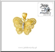 Złota zawieszka motyl złoty wisiorek ażurowy MOTYLEK złoto 585