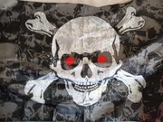 (Unikat)Duża flaga niezniszczona"Czaszka"Moda.HIT.Kości.Pokój.Ściana.Kij
