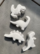 4 szt/Figurki gipsowe do malowania dinozaury
