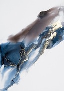 Abstrakcja "Synteza Żywiołów" – Elegancki obraz A4, tusze ze złotem