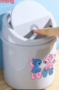 Kosz na śmieci Stitch Angel szary plastikowy z wieczkiem mały 16x13cm