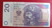 Banknot 20 zł radar 