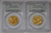 2 zł 1997 Strzelecki+2 zł 2001 Paź królowej PCGS 65