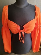 Pomarańczowy Crop Top H&M r.S