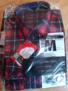 KOSZULA FLANELOWA BAWEŁNIANA ROBOCZA DŁUGI RĘKAW CZERWONA KRATA ROZMIAR M