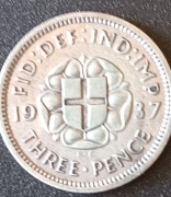 3 pensy 1937 HP "Typ 1937-1945" (Wielka Brytania, Jerzy VI