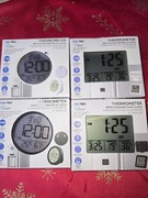 Domowa wewnetrzna stacja pogodowa termometr, termohigrometr, zegar