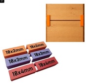 6x DYSTANS UCHWYT SZABLON 18mm DO MONTAŻU FRONTÓW SZUFLAD 2/3/4mm