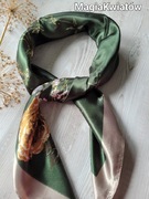 Apaszka duża khaki, rudy, beż i biel 