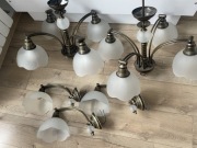 Żyrandol i kinkiety JUPITER mosiądz kwiaty