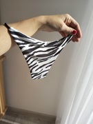 2 pack Stringi sexi skąpe A w biało czarna zeberke 