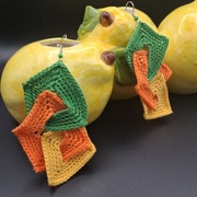 Kolczyki robione na szydełku, biżuteria autorska  