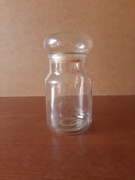 Szklany pojemnik z pokrywką / słoik apteczny do sypkich produktów | vintage