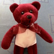 Miś pluszak bordowy słodziak w stylu Jaś Fasola 