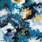 Obraz malowany ręcznie akrylowy pouring 30x40 cm 