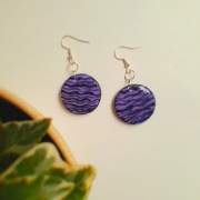 Kolczyki z modeliny fioletowe falki