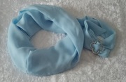 Zestaw apaszka komin plus opaska na rękę szyfon błękitny 