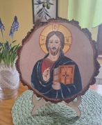 Obraz malowany ręcznie na wzór ikony/Pantokrator