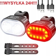 Lampki rowerowe LED przód i tył – akumulatorowy zestaw USB