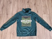 Bluza komin H&M  butelkowa zieleń aplikacja  158/164 cm  12/14 lat