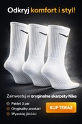 Skarpety Nike Oryginalne Białe – Zestaw 3 par | Sportowe 